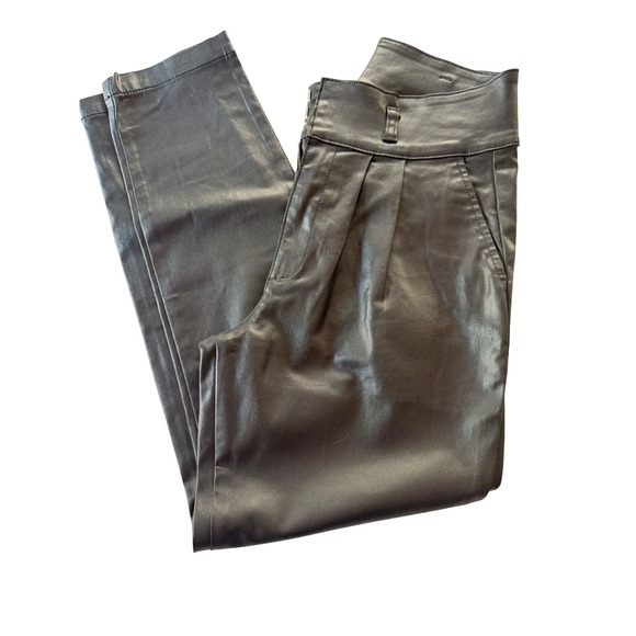 Kut from the Kloth Pants - Kut from the Kloth Black Vegan Leather Pleated Tapered Pants KB41901 Mens‎ 4